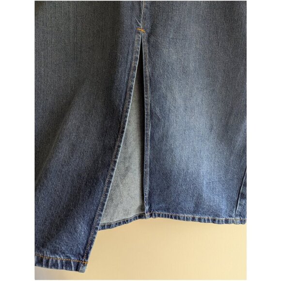 New Look Mid Blue Denim Split Hem Maxi Skirt - Picture 8 of 11